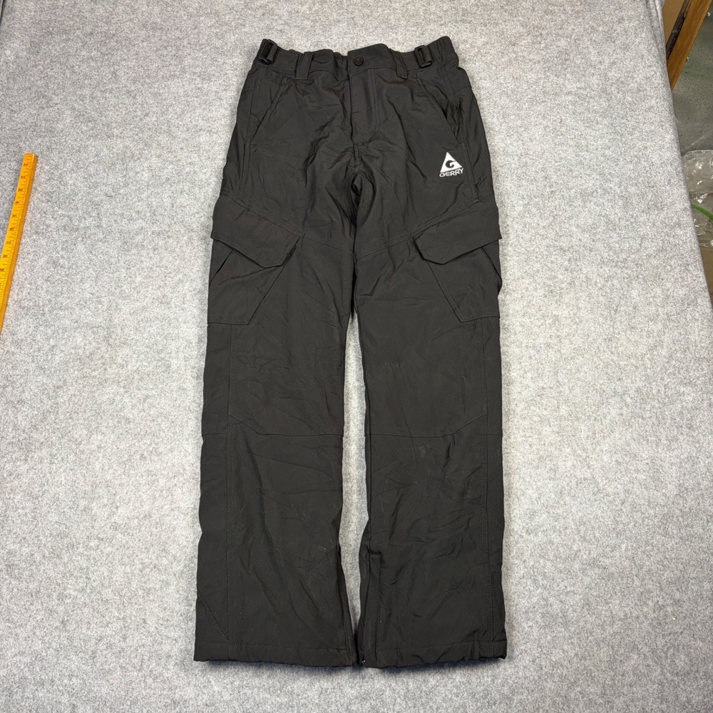 Gerry Mens Black Insulated Snow Cargo Pants Size Small Softshell Fleece Lined